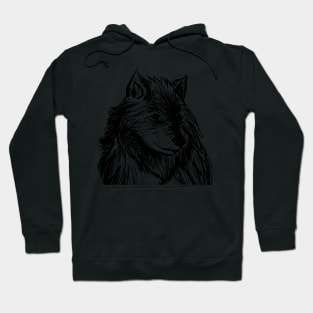 Wolf digital pencil drawing Hoodie